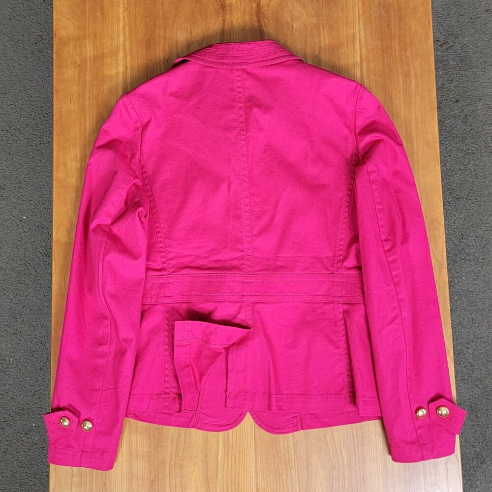 Talbots Stretch Cotton Hot Pink Gold Button Jacket - 8P - Picture 10 of 15